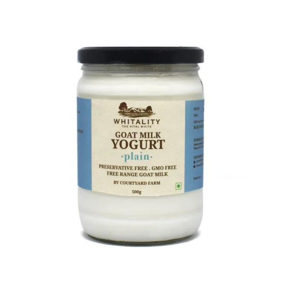 Fresh Goat Milk Yogurt made with Whole Milk from Whitality/Courtyard Farms is now available on order at The Roots | Natural & Organic Food Store, Delhi